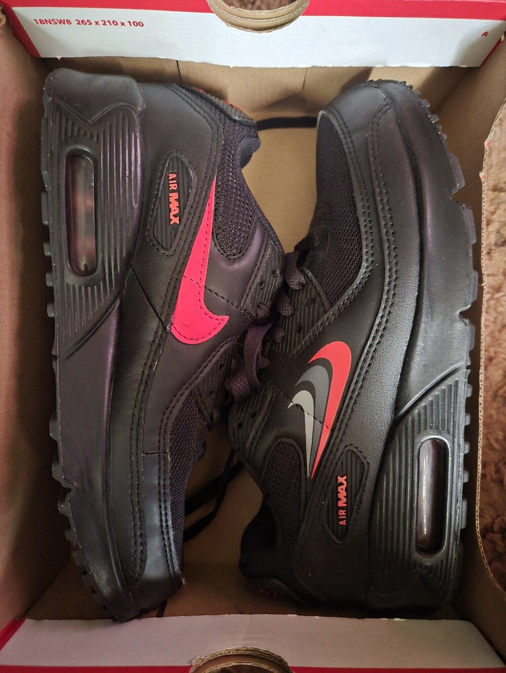 Nike Black and Red Air Max Sneakers